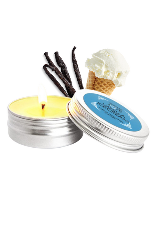 Mini Bougie de massage glace vanille 30ml 100% naturelle · Sezmar