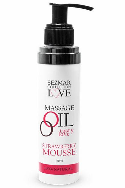 Huile de massage comestible mousse de fraise 100ml 100% naturelle · Sezmar · vue 2
