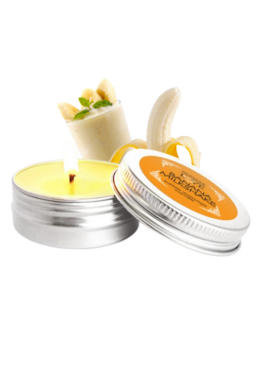 Mini Bougie de massage milshake banane 30ml 100% naturelle · Sezmar