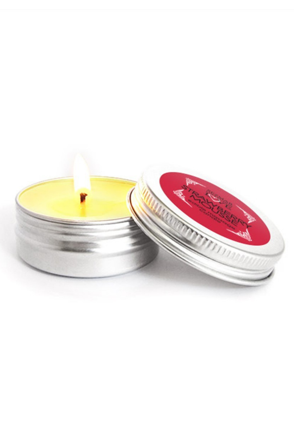 Mini Bougie de massage mousse de fraise 30ml 100% naturelle · Sezmar · vue 4