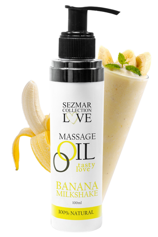 Huile de massage comestible milkshake banane 100ml 100% naturelle · Sezmar