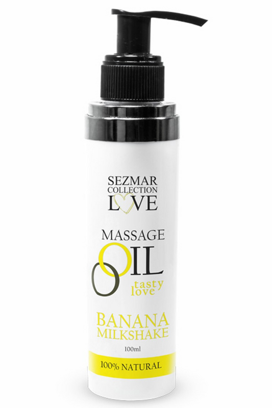 Huile de massage comestible milkshake banane 100ml 100% naturelle · Sezmar · vue 2