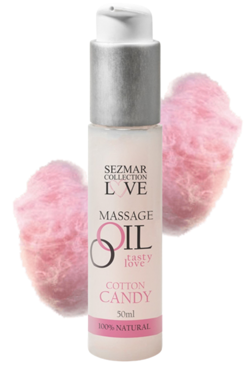 Huile de massage comestible Barbe à papa 50ml · Sezmar