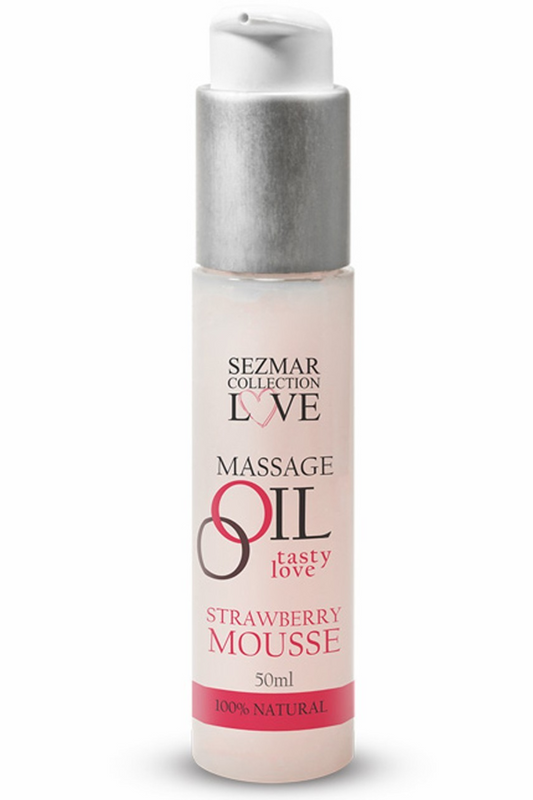 Huile de massage comestible mousse de fraise 50ml · Sezmar