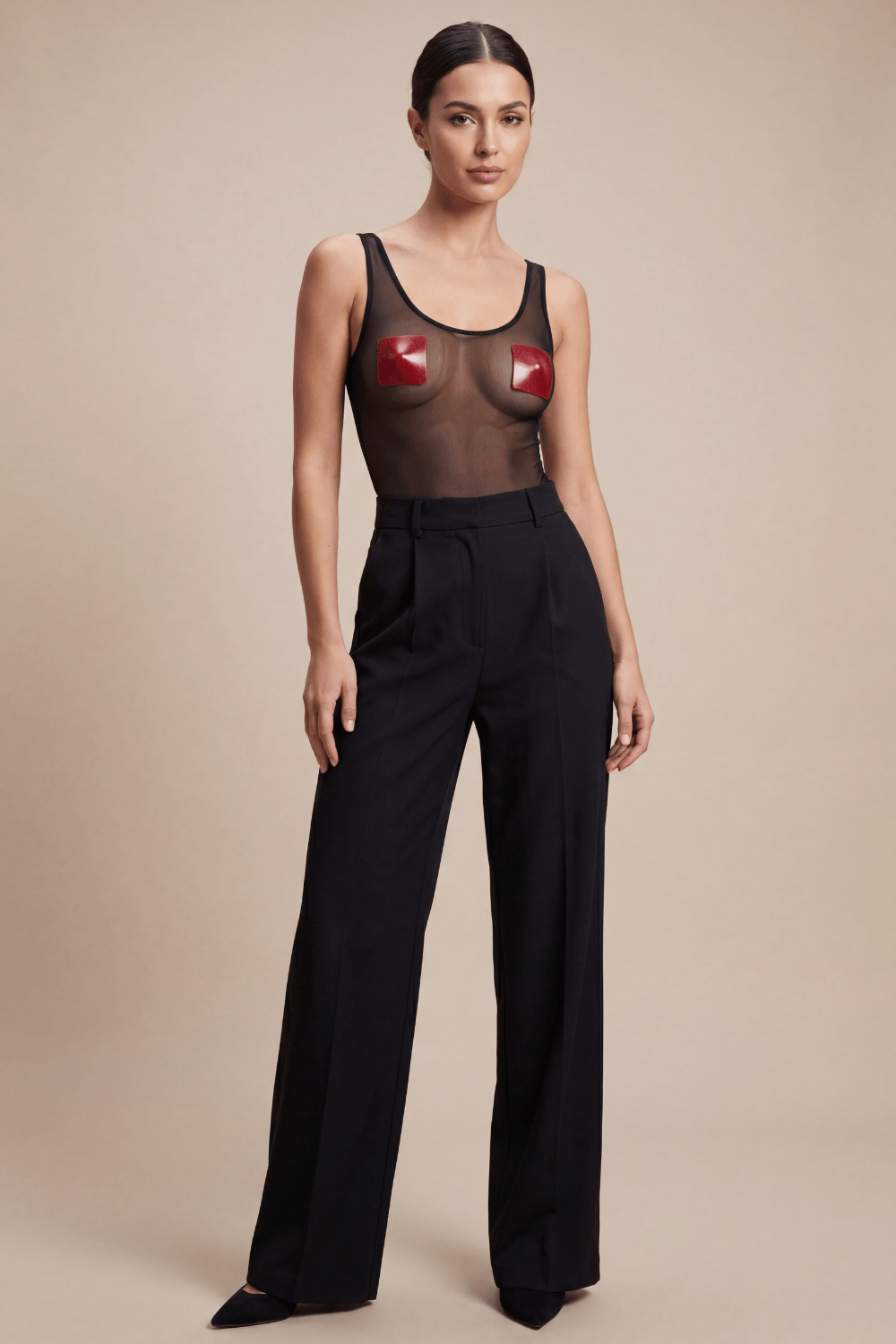 Nipple Métal rouge Cache tétons carré · Be Lily Accessories · vue 3