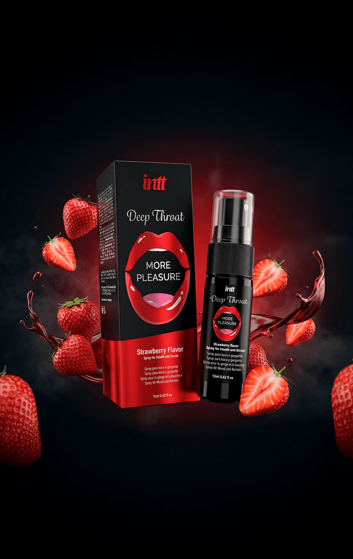 Spray oral gorge profonde fraise Deep Throat INTT Cosmétiques