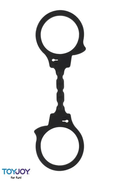 Menottes silicone polyvalentes noires pour BDSM soft