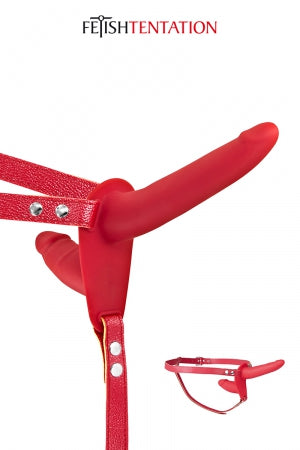 Double gode ceinture rouge · Fetish Tentation