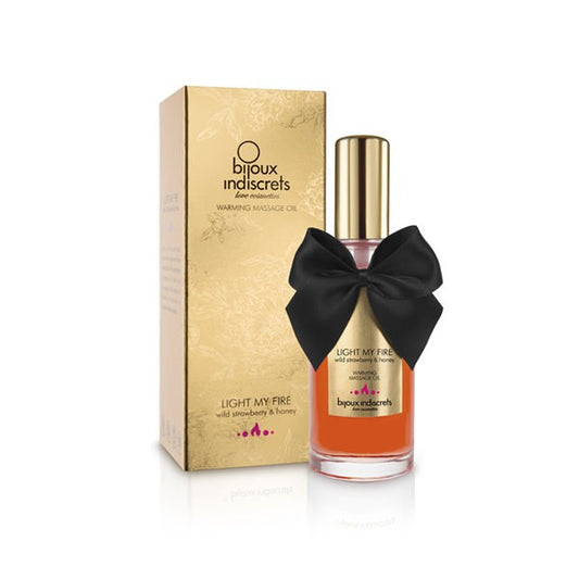 Huile de massage embrassable chauffante Fraise sauvage · Bijoux Indiscrets