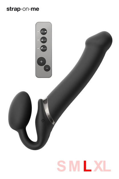 Gode ceinture vibrant télécommandé flexible noir Strap-on-Me