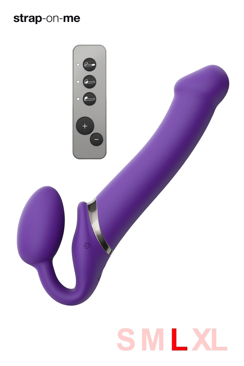 Gode ceinture vibrant télécommandé flexible violet Strap-on-Me