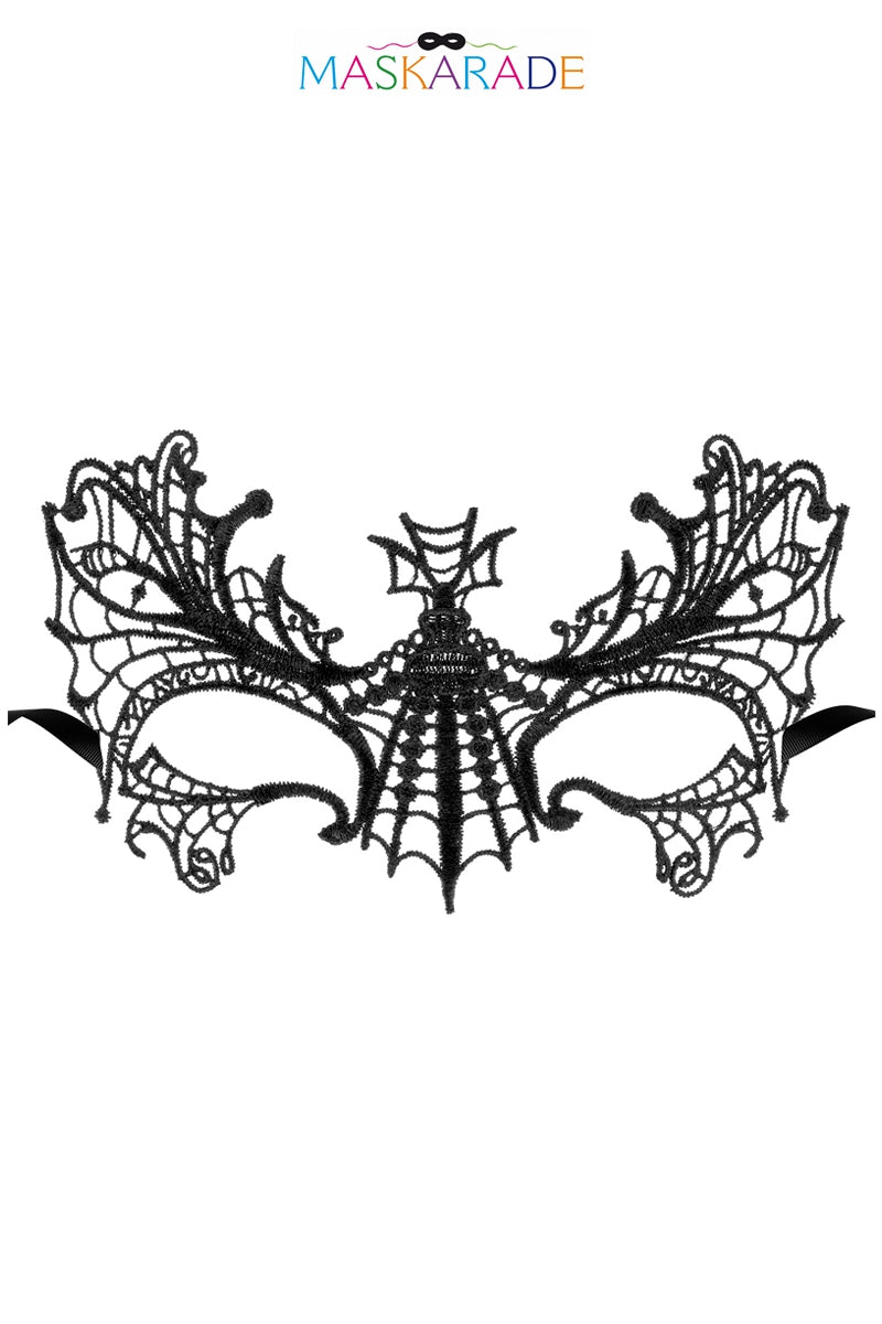 Loup brodé en dentelle souple Aube noir Maskarade