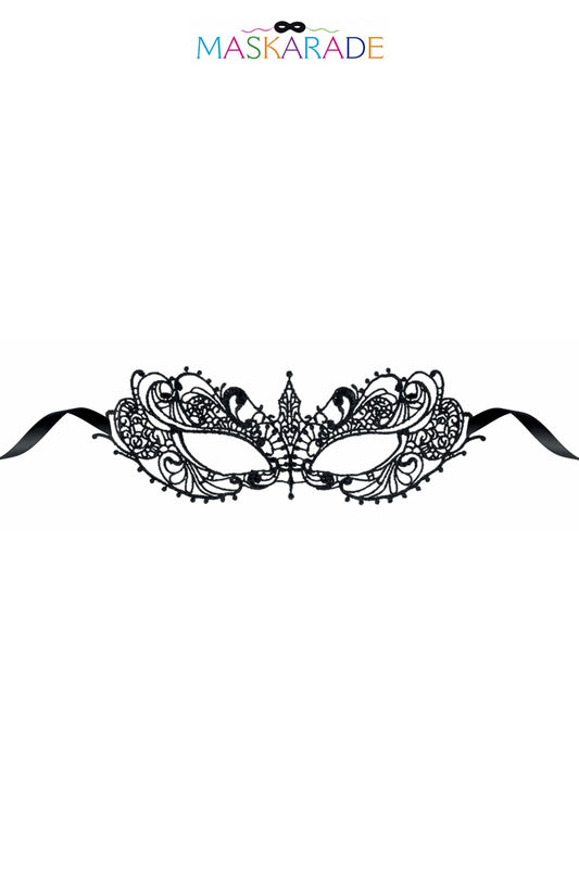 Loup brodé en dentelle souple Zénith noir Maskarade