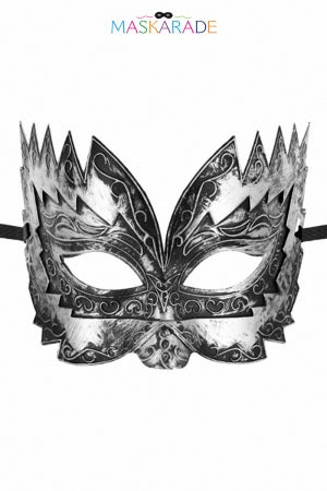 Masque semi-rigide argenté Don Giovanni · Maskarade