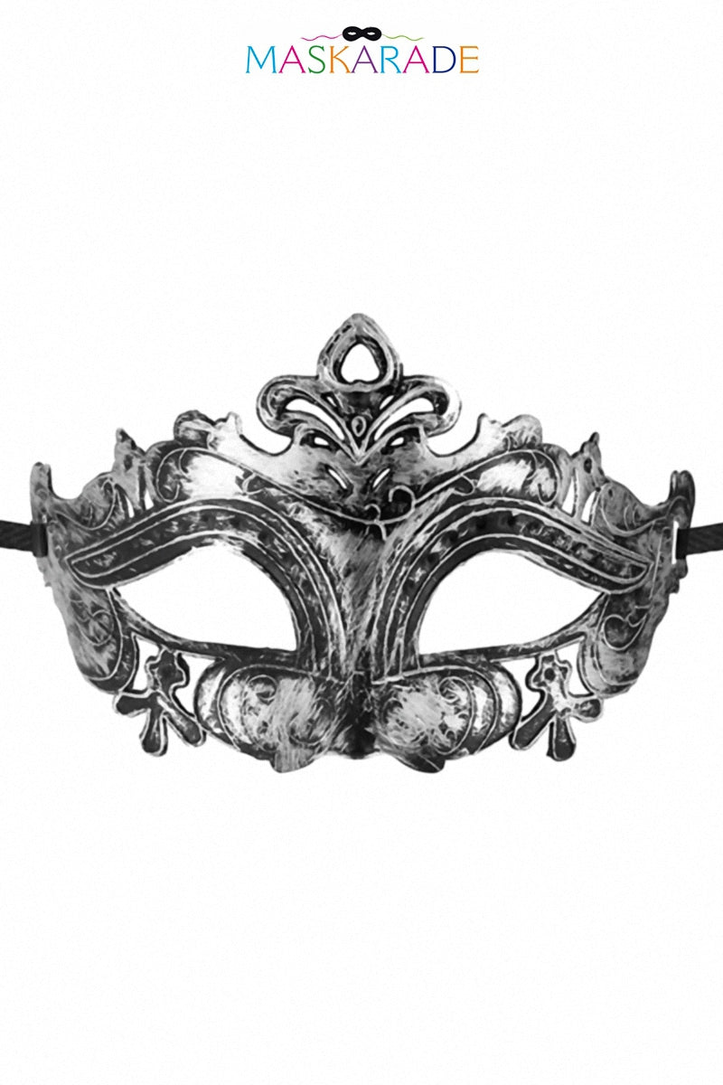 Loup semi-rigide argenté pour homme Hamlet Maskarade