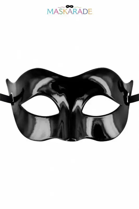 Masque sexy Solomon de Maskarade, loup rigide noir laqué pour soirées spéciales, offrant élégance et mystère.