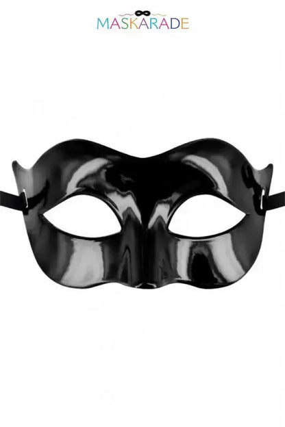 Masque sexy Solomon de Maskarade, loup rigide noir laqué pour soirées spéciales, offrant élégance et mystère.