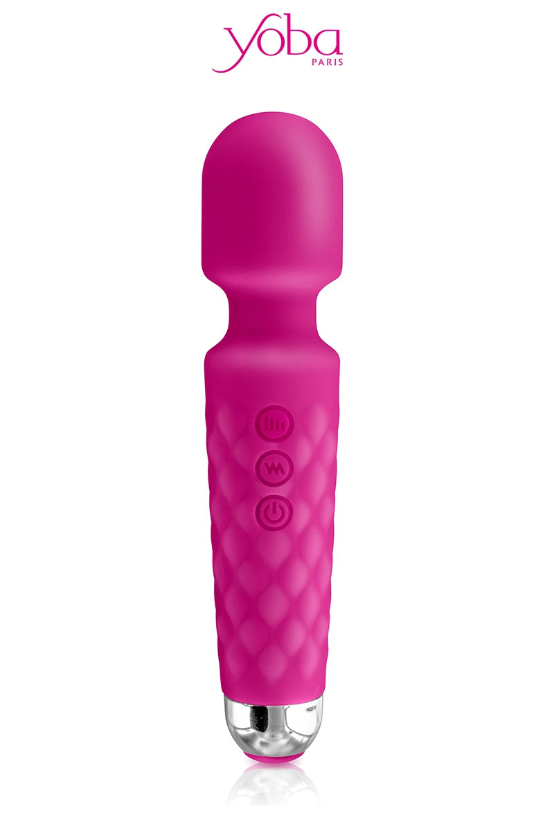 Stimulateur clitoridien wand rechargeable Love Wand rose Yoba