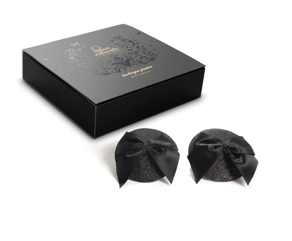 Cache-tétons Burlesque Noeud et Paillettes Noir · Bijoux Indiscrets