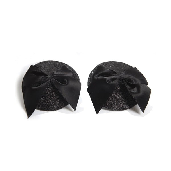 Cache-tétons Burlesque Noeud et Paillettes Noir · Bijoux Indiscrets · vue 3