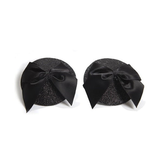 Cache-tétons Burlesque Noeud et Paillettes Noir · Bijoux Indiscrets · vue 3