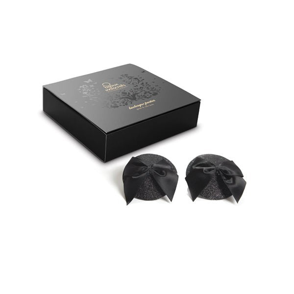 Cache-tétons Burlesque Noeud et Paillettes Noir · Bijoux Indiscrets · vue 4