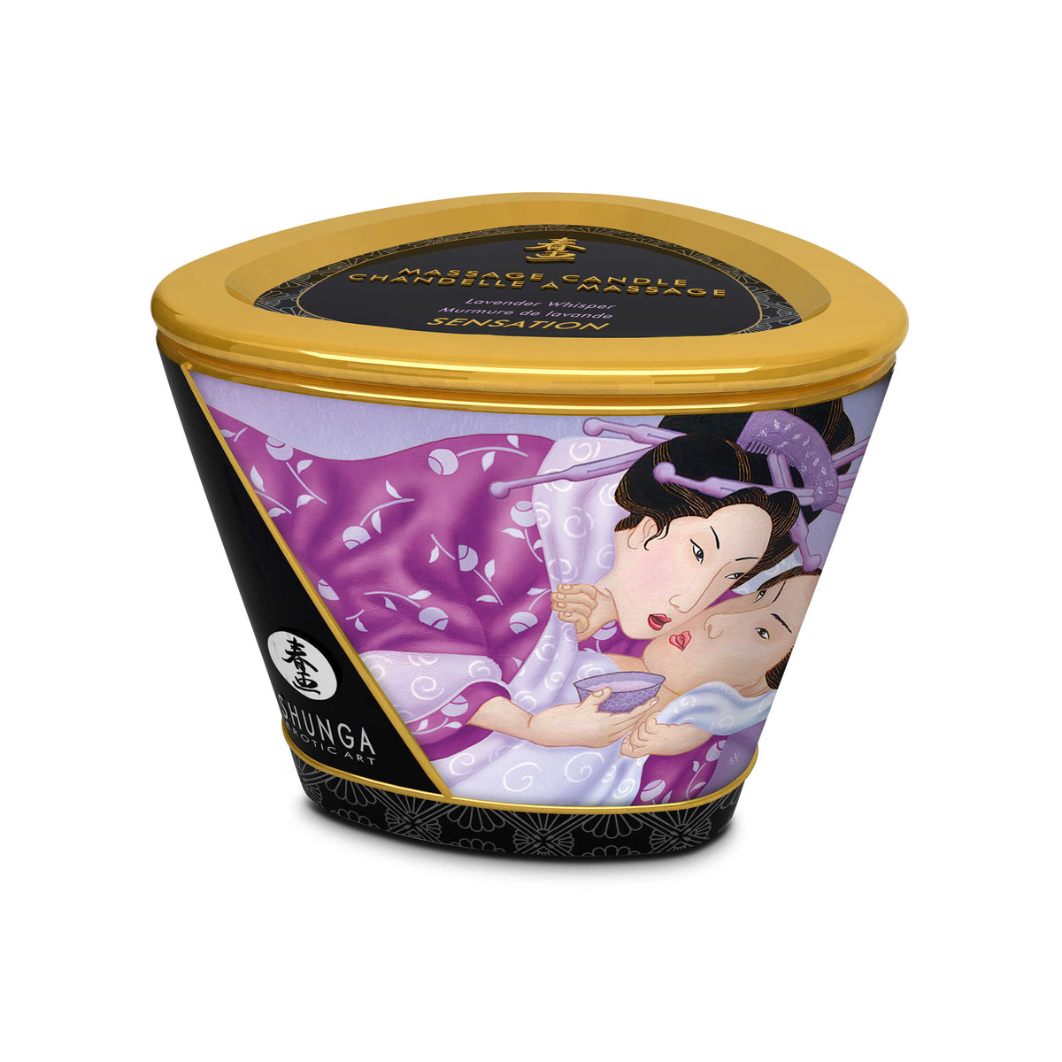 Bougie de massage lueur et caresses Lavande · Shunga · vue 3