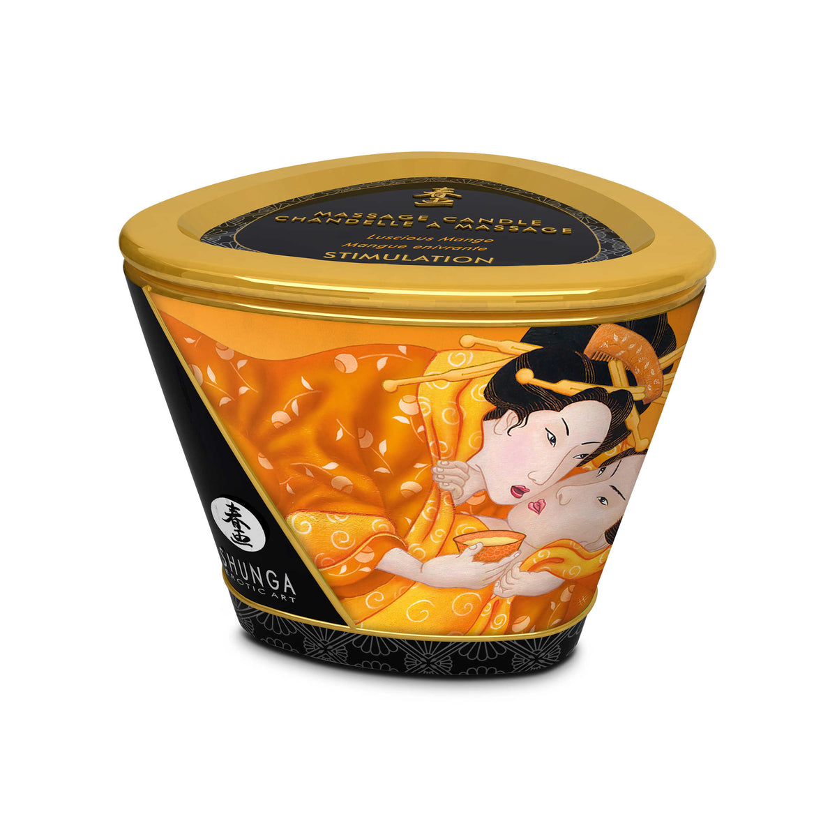 Bougie de massage lueur et caresses Mangue · Shunga · vue 3