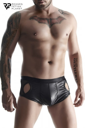 Shorty ouvert noir wetlook · Regnes