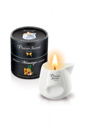Bougie de massage gourmande fruits exotiques · Plaisir Secret