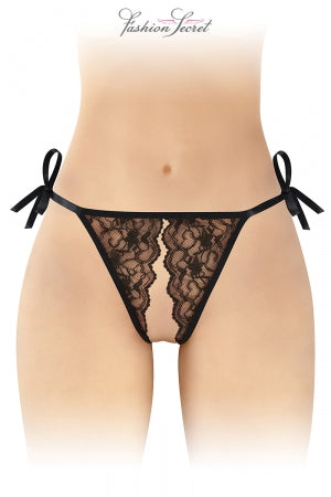String noir ouvert à nouer Stella · Fashion Secret