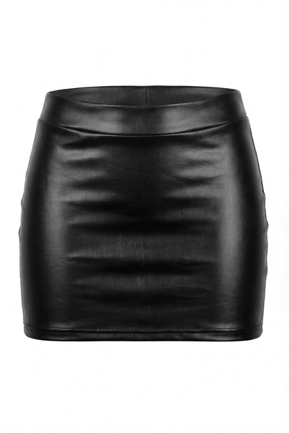 Jupe noire en simili cuir mat Sifia · Be lily Mode · vue 4