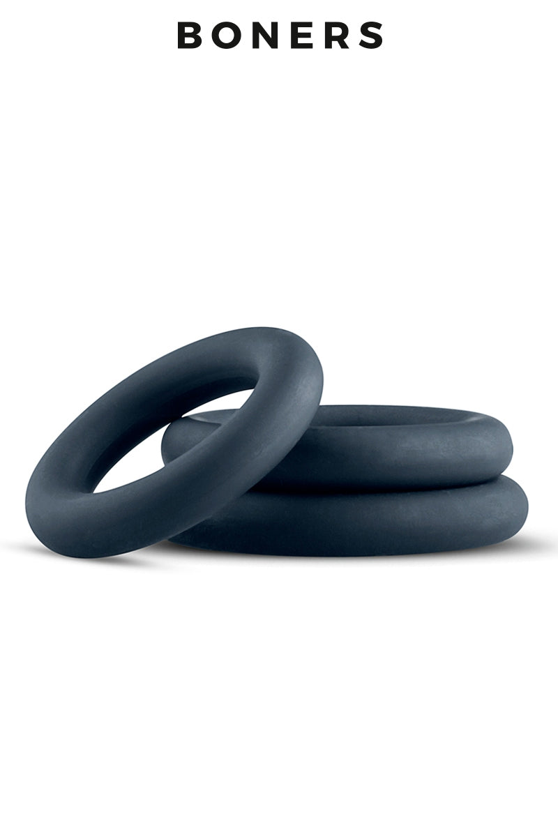 Kit de 3 cockrings en silicone extra doux Boners