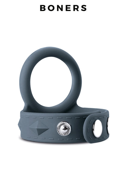 Cockring et ball strap réglable en silicone Boners