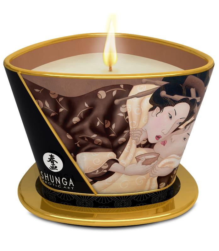 Bougie de massage lueur et caresses Excitation Chocolat enivrant · Shunga · vue 2