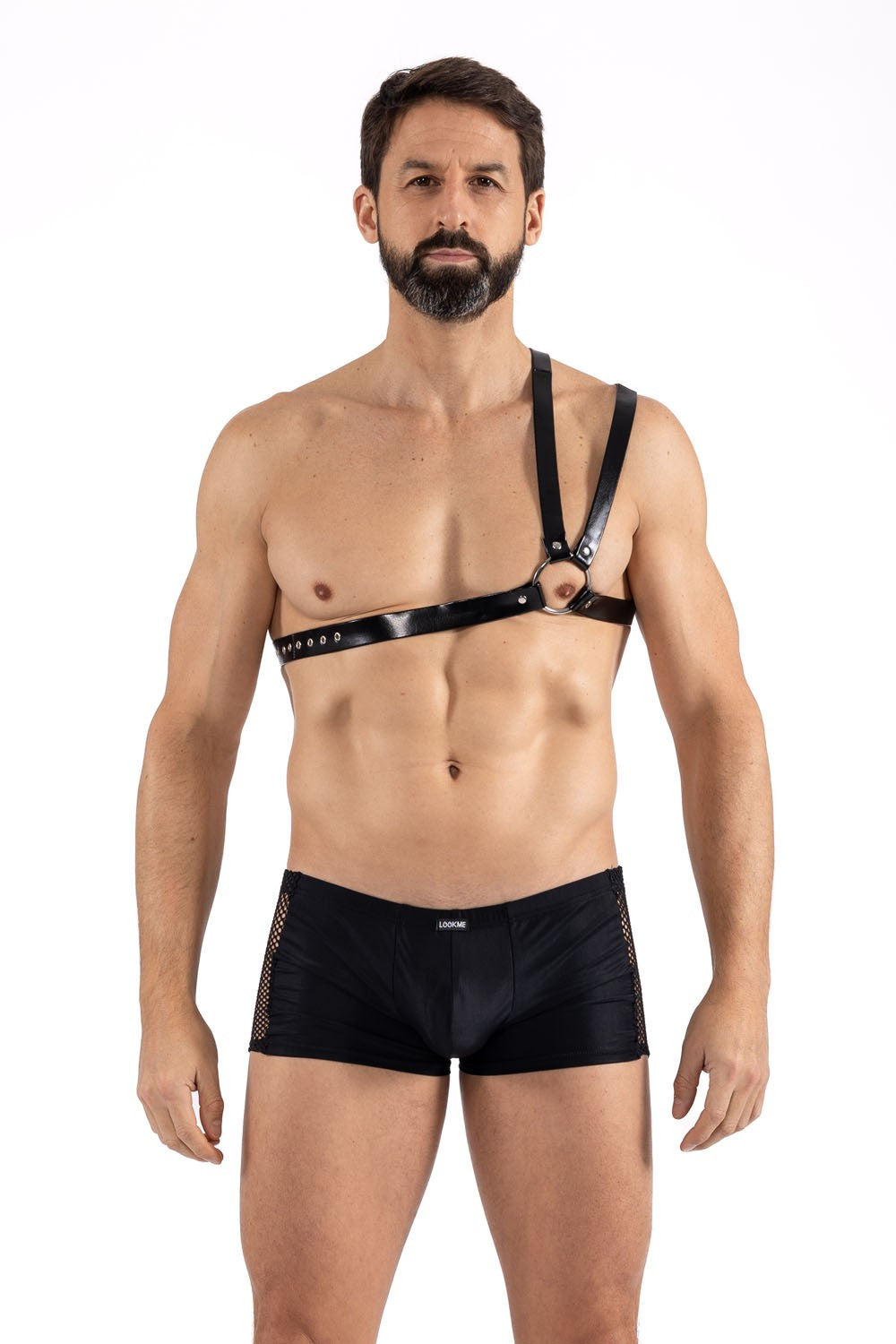 Harnais homme simili cuir double lanière sur une épaule Look Me