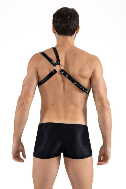 Harnais homme simili cuir double lanière sur une épaule Look Me