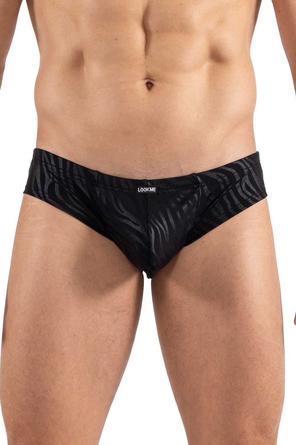 Mini pant zébré aux reflets brillants Zebra noir et doré Look Me