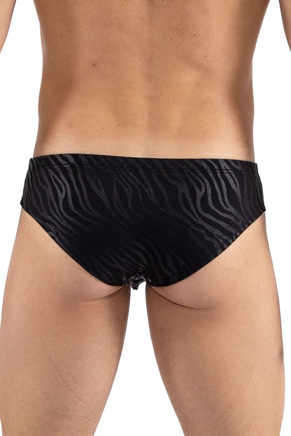 Mini pant zébré aux reflets brillants Zebra noir et doré Look Me