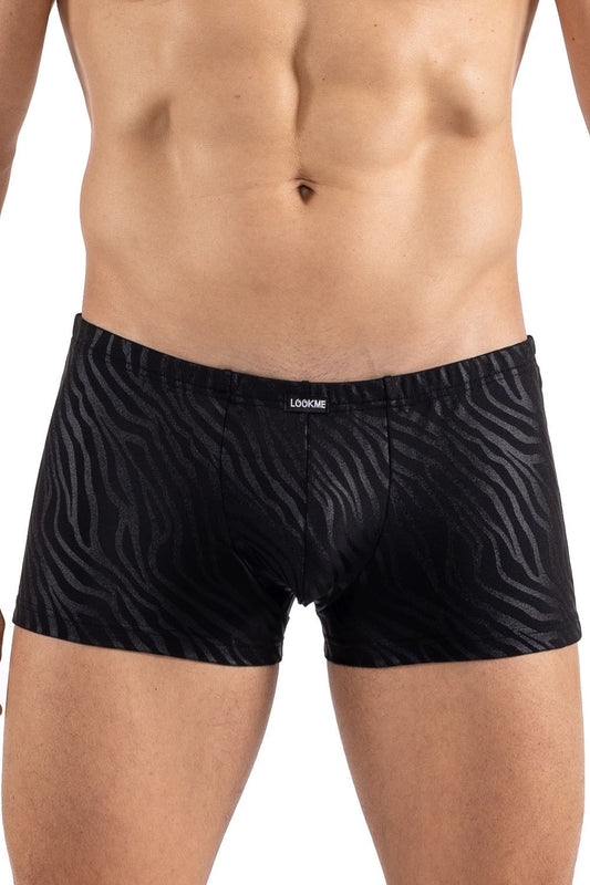 Boxer zébré aux reflets brillants Zebra noir et doré Look Me
