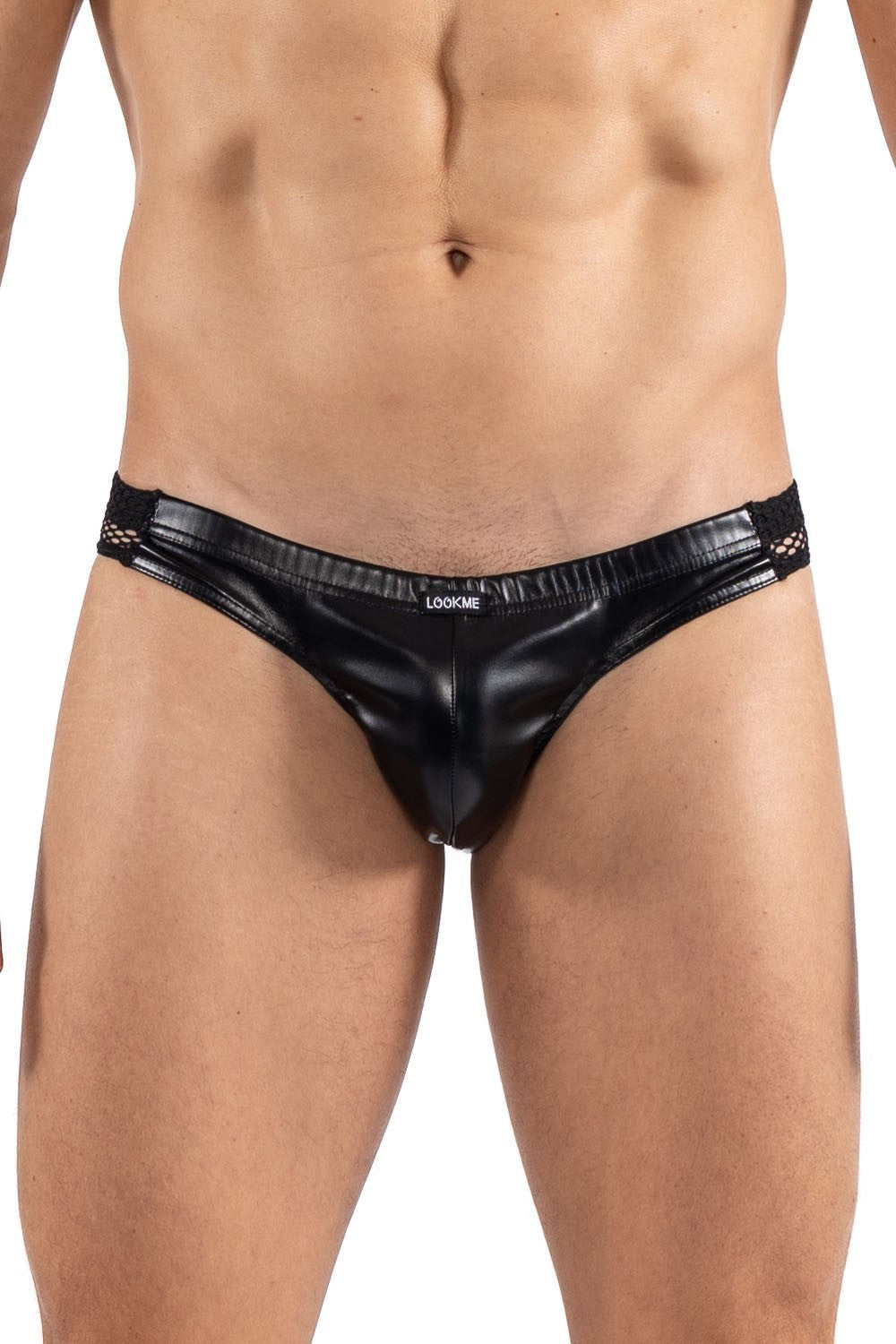Slip noir Black Desire en simili cuir · Look Me