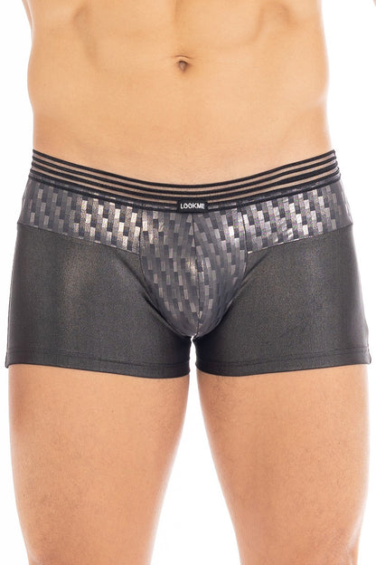 Boxer brillant ceinture en résille Bright argenté Look Me