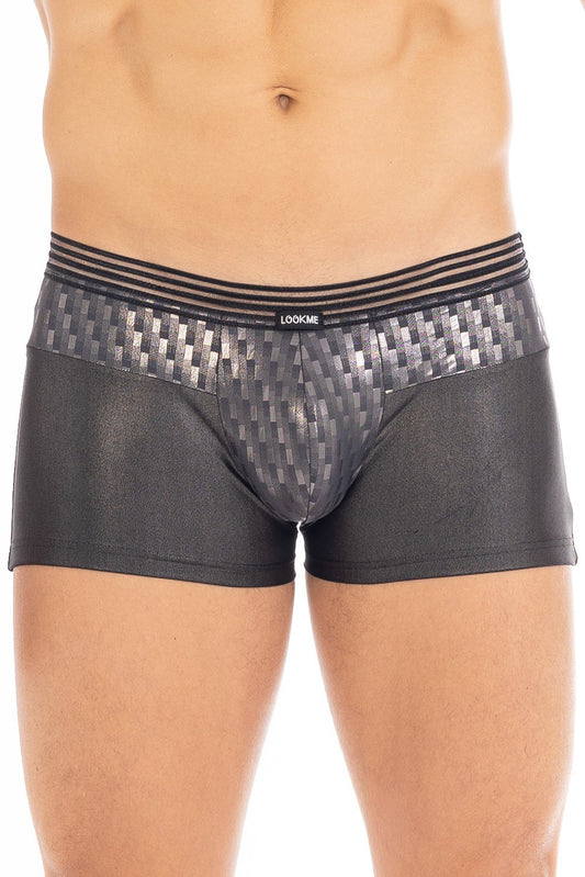 Boxer brillant ceinture en résille Bright argenté Look Me