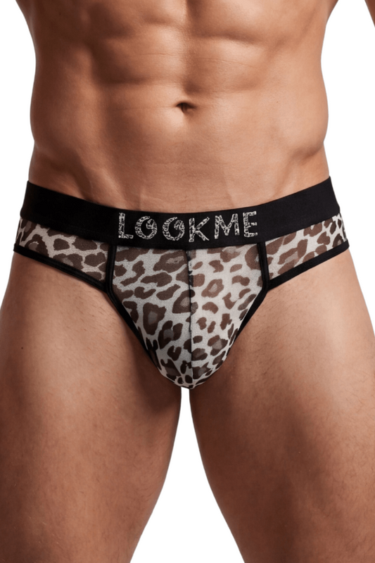 String en résille imprimé léopard gris · Look Me