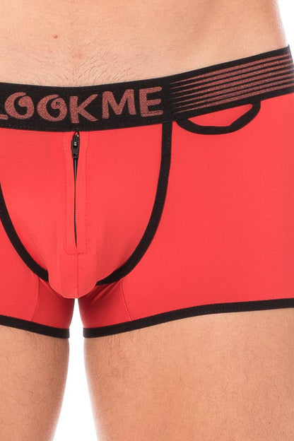 Mini pants échancré zippé Urban rouge Look Me