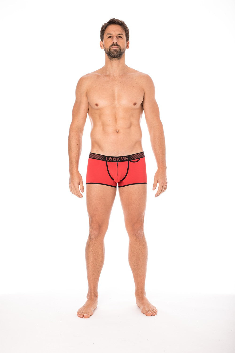 Mini pants échancré zippé Urban rouge Look Me