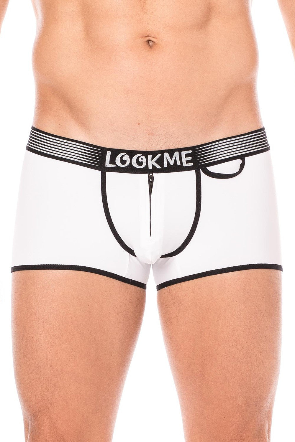 Mini pants échancré zippé Urban blanc Look Me