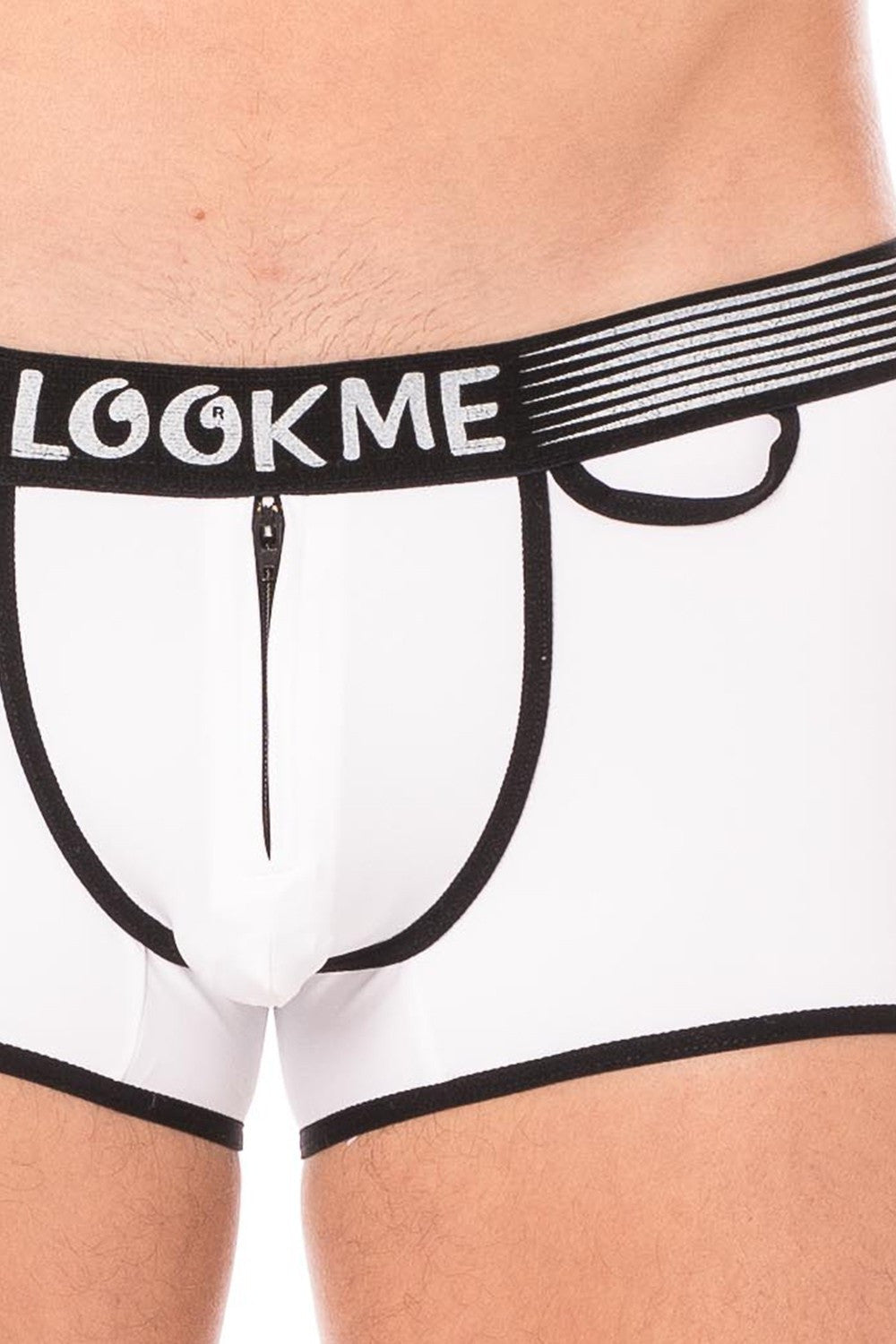 Mini pants échancré zippé Urban blanc Look Me