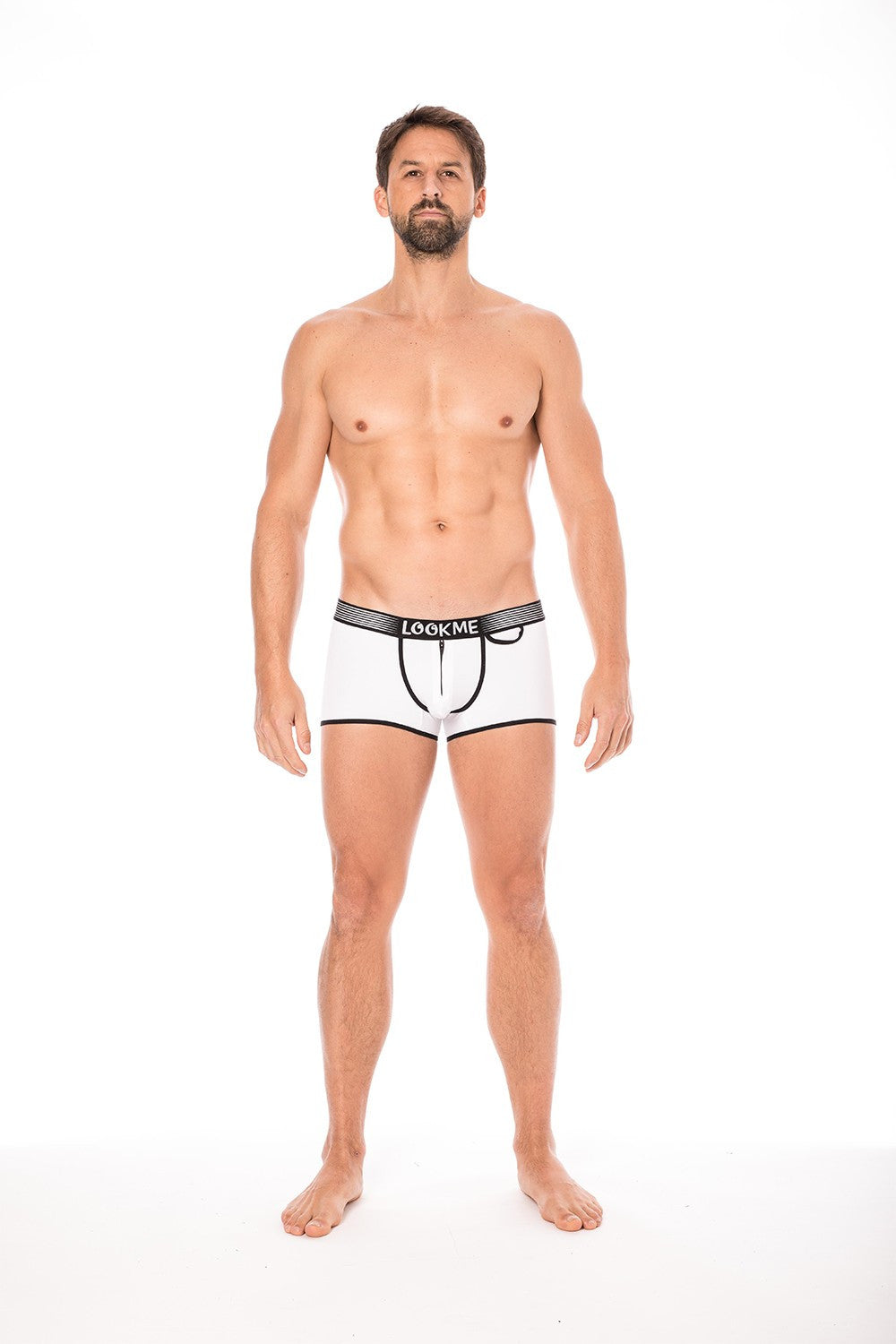 Mini pants échancré zippé Urban blanc Look Me