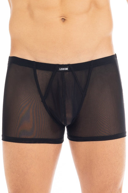 Boxer en fine résille transparente Malibu noir Look Me